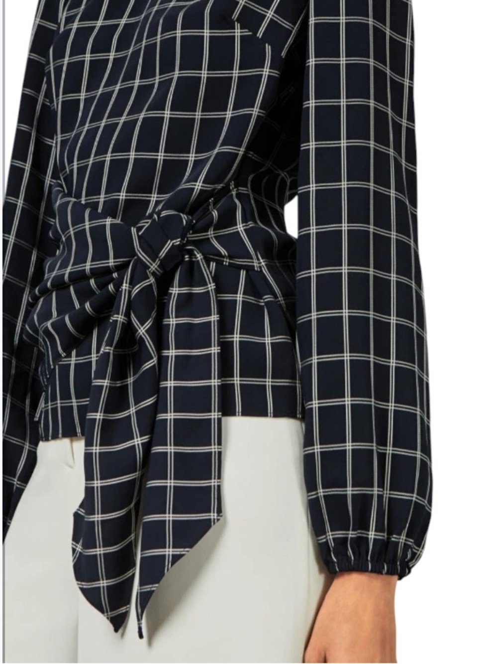 Ted Baker London Toulaa Tie Waist top Dark Blue size 1 or small - Picture 3 of 10